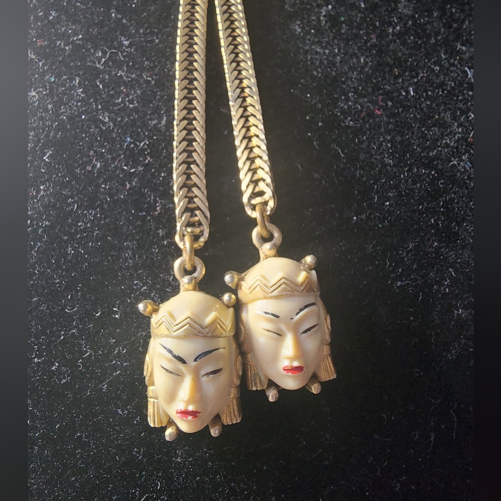 Selro Selini Asian Princess Bakelite Vintage 1950s Necklace - Picture 2 of 7
